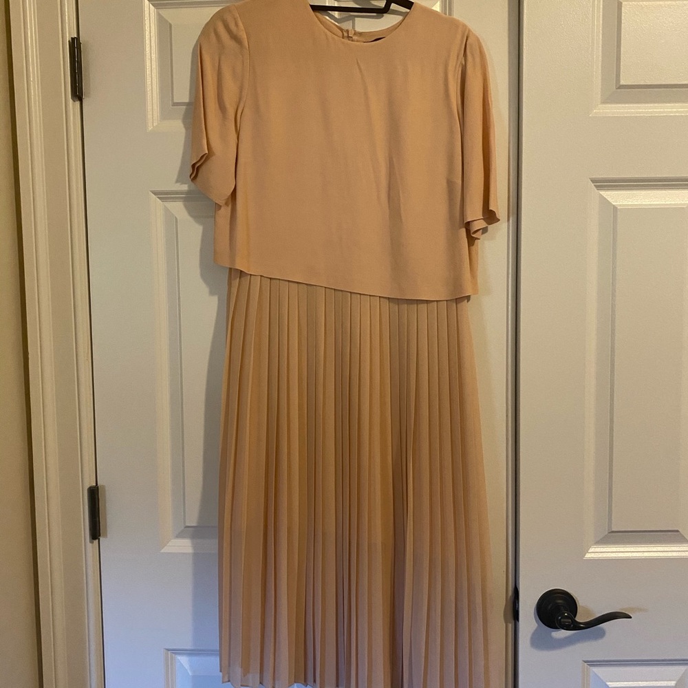 Zara Peach pleated dress